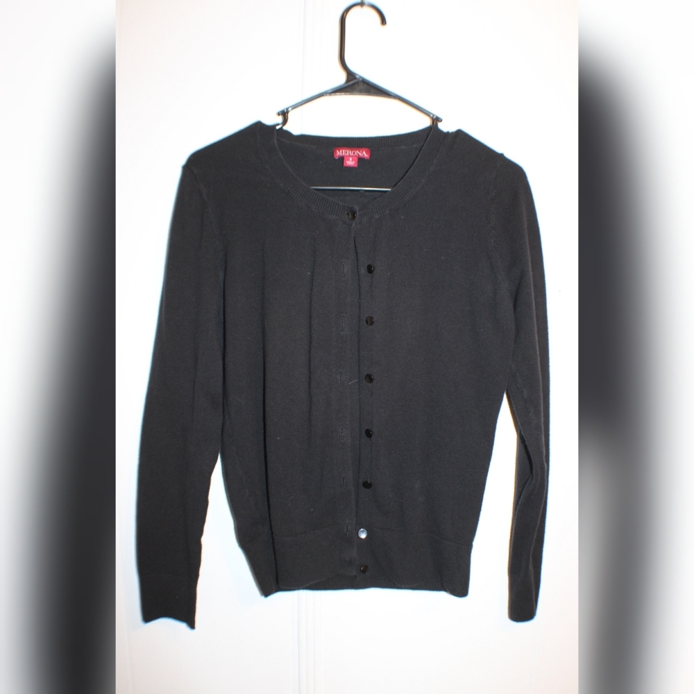 Merona simple black button up cardigan